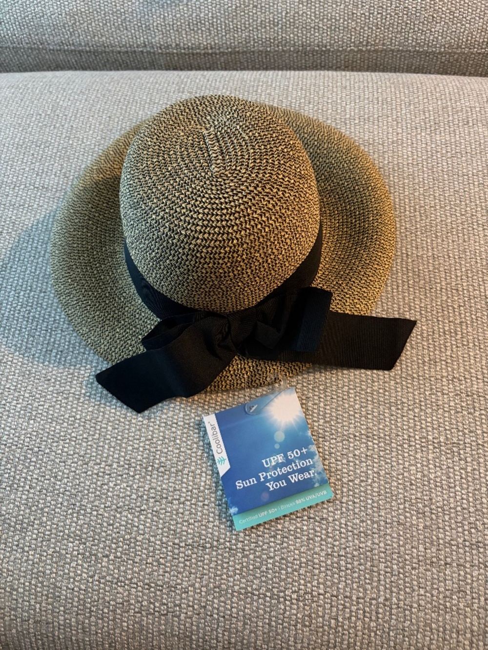 NWT Coolibar Women's Asymmetrical Clara Sun Hat with Ribbon